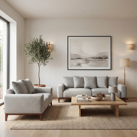 Sala Yara - Sofá y Love Seat Riboli Fog
