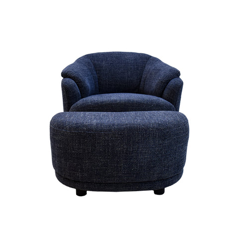 Sillón Giratorio Savoy con Taburete - Gris