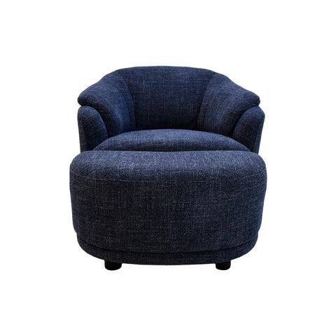 Sillón Giratorio Savoy con Taburete - Gris