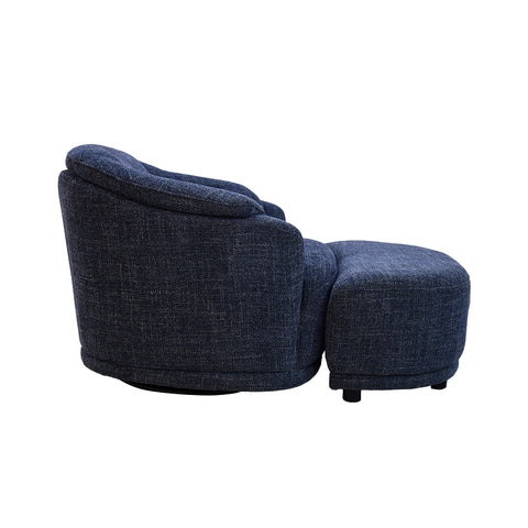 Sillón Giratorio Savoy con Taburete - Gris