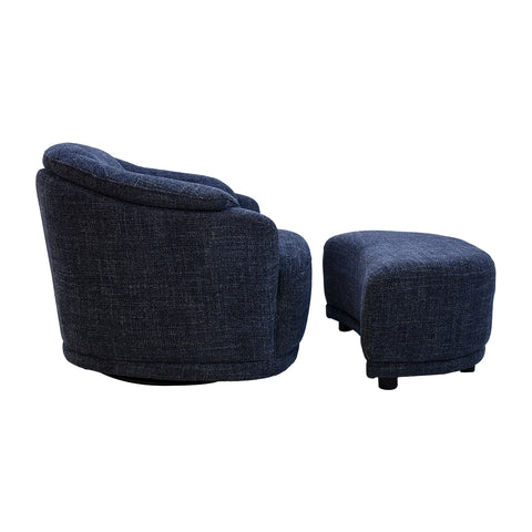 Sillón Giratorio Savoy con Taburete - Gris