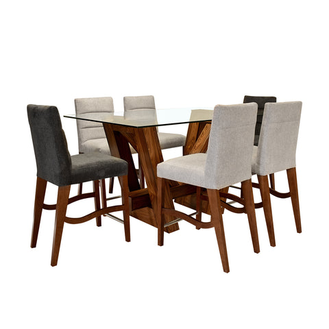 Antecomedor Sidney 6 Bancos (4 Beige -2 Grises)