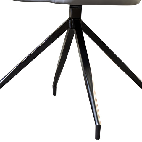Silla Odger Giratoria- Tacto Piel Gris