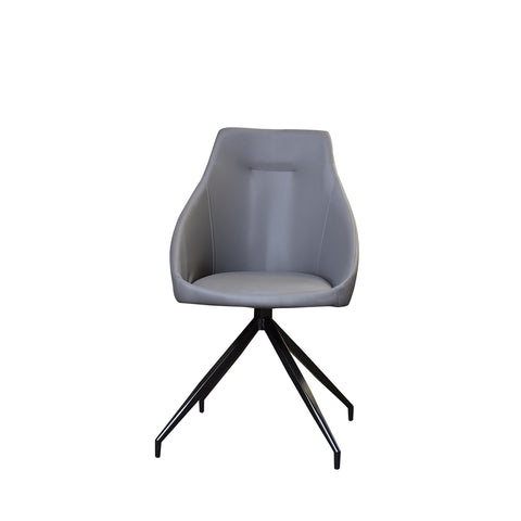 Silla Odger Giratoria- Tacto Piel Gris