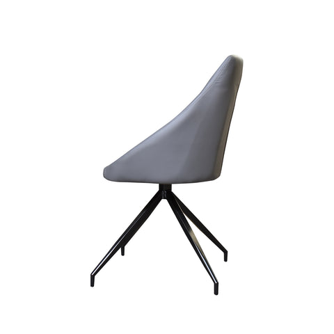 Silla Odger Giratoria- Tacto Piel Gris