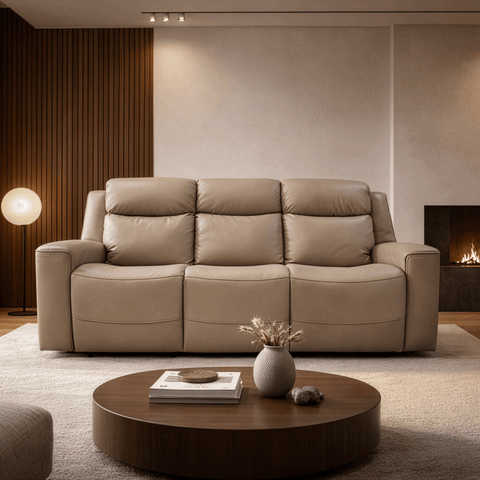 Sofá Coral  Reclinable - Tactopiel Taupe