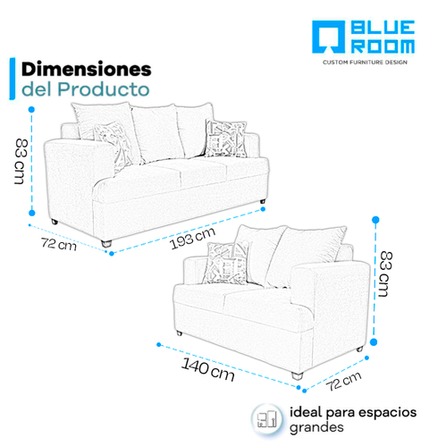 Sala Alejandria - Sofa y Love Seat - Baloo Silver