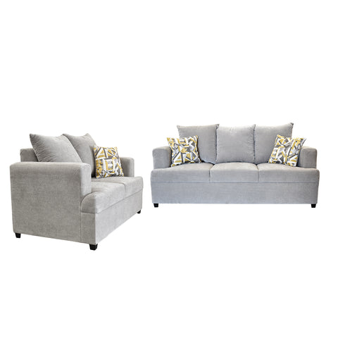 Sala Alejandria - Sofa y Love Seat - Baloo Silver