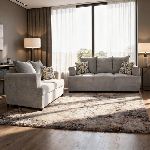 Sala Alejandria - Sofa y Love Seat - Baloo Silver