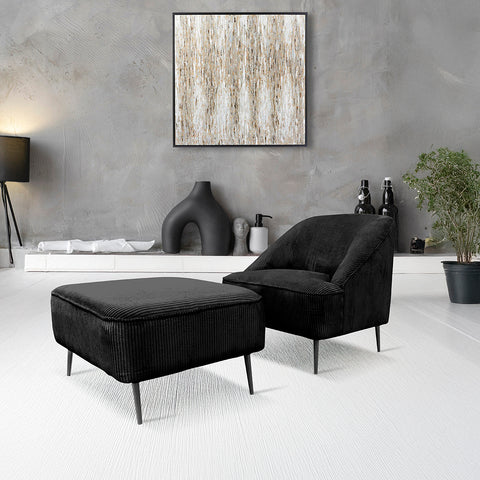 Sillón Aria - Vixy Ebony - Con Taburete