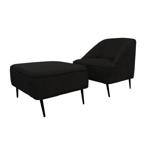 Sillón Aria - Vixy Ebony - Con Taburete