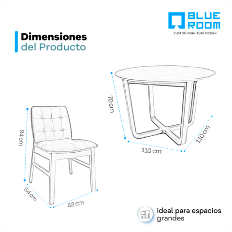 Comedor Arlo 4 Personas - Nogal