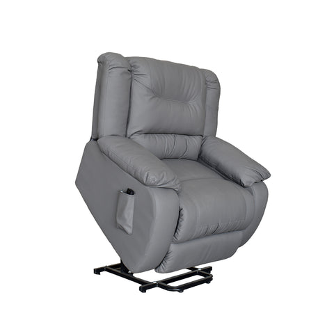 Sillón Reclinable Assli con Elevador - Tacto Piel Gris