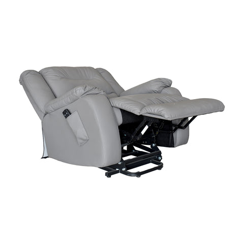 Sillón Reclinable Assli con Elevador - Tacto Piel Gris