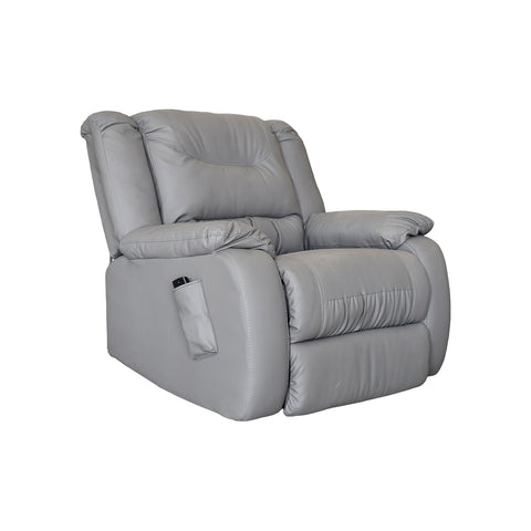 Sillón Reclinable Assli con Elevador - Tacto Piel Gris