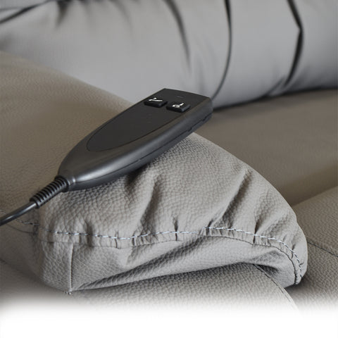 Sillón Reclinable Assli con Elevador - Tacto Piel Gris