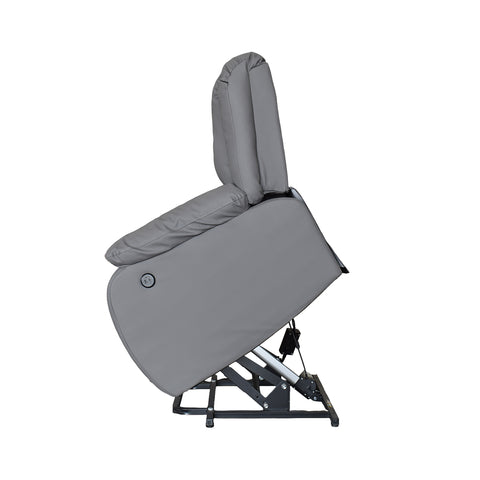 Sillón Reclinable Assli con Elevador - Tacto Piel Gris
