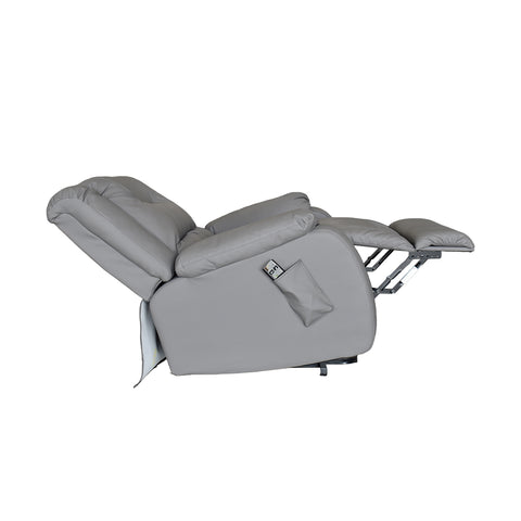 Sillón Reclinable Assli con Elevador - Tacto Piel Gris