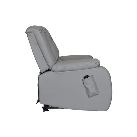 Sillón Reclinable Assli con Elevador - Tacto Piel Gris