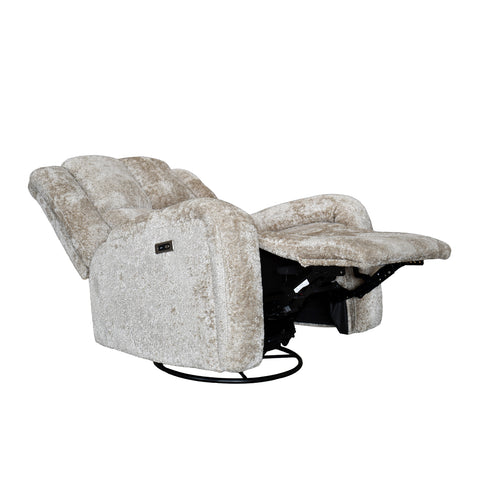 Sillón Reclinable Eléctrico Mecedora Giratorio Báltico - Tela Acolchada Café