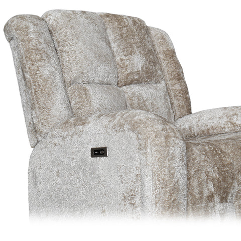Sillón Reclinable Eléctrico Mecedora Giratorio Báltico - Tela Acolchada Café