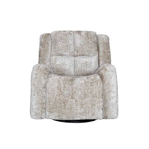 Sillón Reclinable Eléctrico Mecedora Giratorio Báltico - Tela Acolchada Café