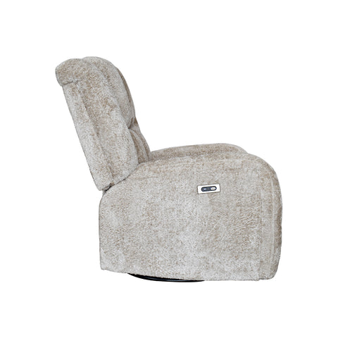 Sillón Reclinable Eléctrico Mecedora Giratorio Báltico - Tela Acolchada Canele Gris Oscuro