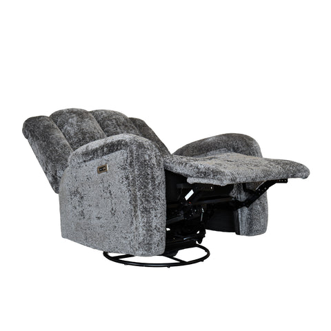 Sillón Reclinable Eléctrico Mecedora Giratorio Báltico - Tela Acolchada Café