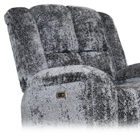 Sillón Reclinable Eléctrico Mecedora Giratorio Báltico - Tela Acolchada Café
