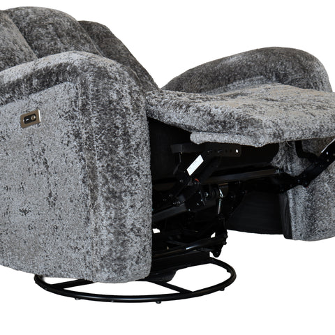 Sillón Reclinable Eléctrico Mecedora Giratorio Báltico - Tela Acolchada Café