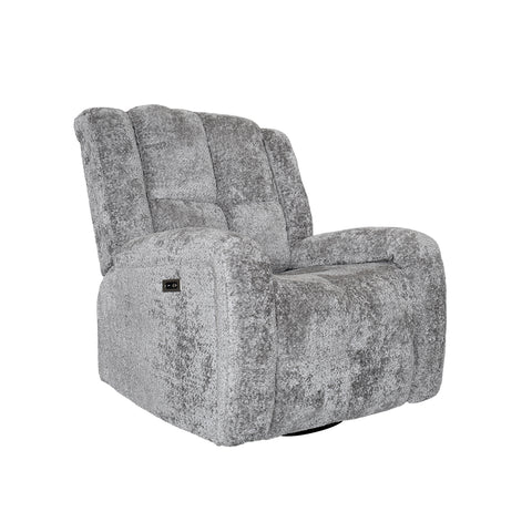 Sillón Reclinable Eléctrico Mecedora Giratorio Báltico - Tela Acolchada Café