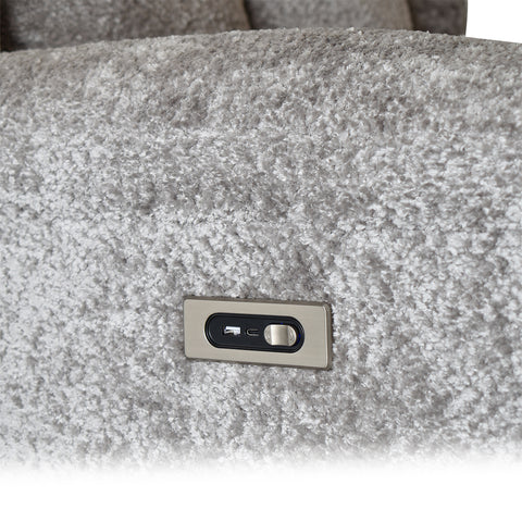 Sillón Reclinable Eléctrico Mecedora Giratorio Báltico - Tela Acolchada Café