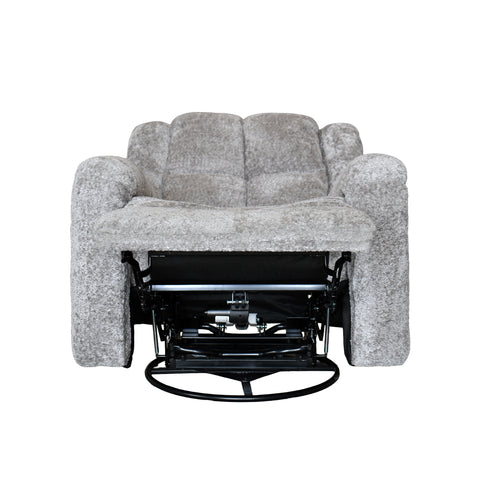 Sillón Reclinable Eléctrico Mecedora Giratorio Báltico - Tela Acolchada Café