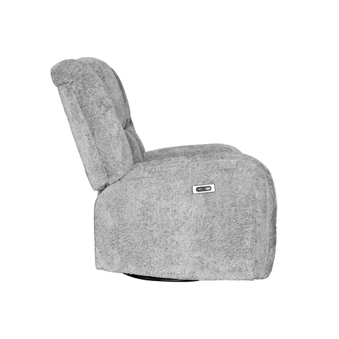 Sillón Reclinable Eléctrico Mecedora Giratorio Báltico - Tela Acolchada Café