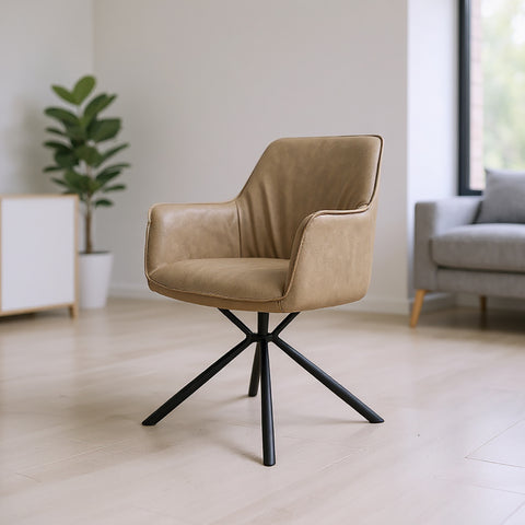 Silla Bardoni - Tacto Piel Beige
