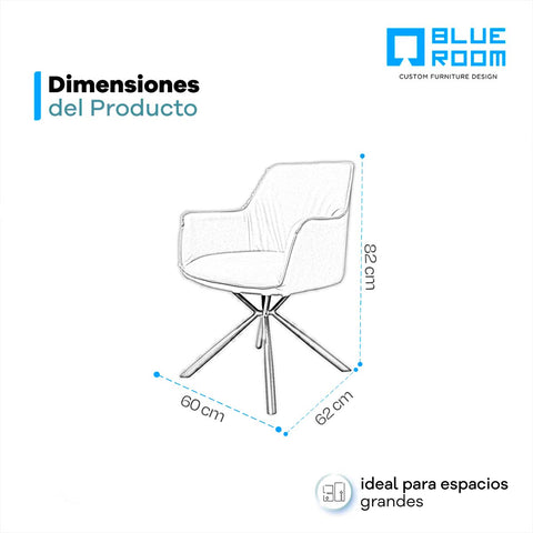Silla Bardoni - Tacto Piel Beige
