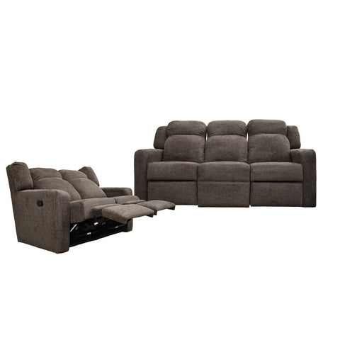 Sala Reclinable Bari - Sofá y Love Seat - Broni Gris