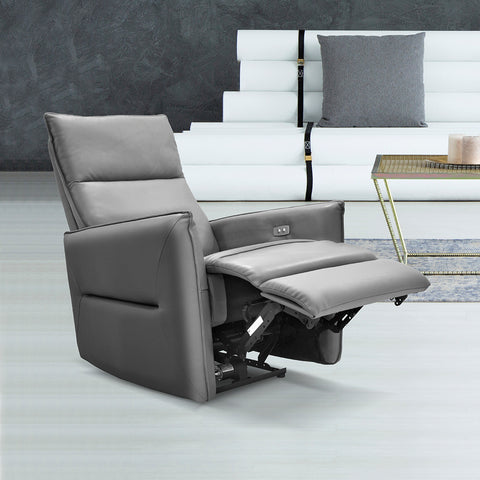 Sillón Reclinable Eléctrico Bianchi - Piel Gris