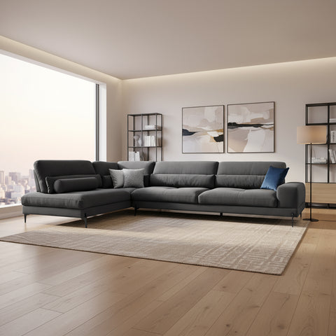 Sala Esquinera Breton Chaise Izquierdo  - Zara Gris
