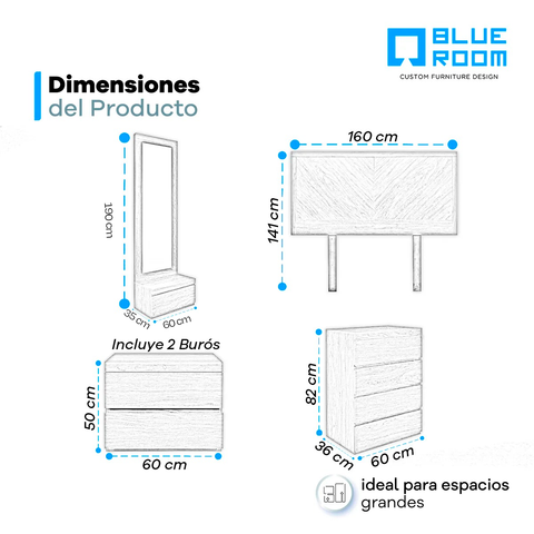 Recámara Queen Size Bristol 5 Pz