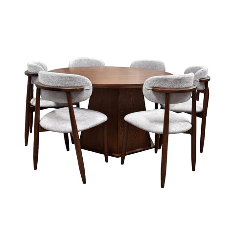 Comedor Burdeos 6 personas - Chapa Nogal