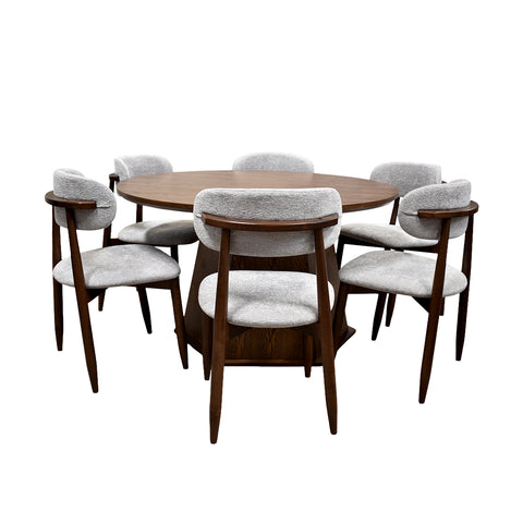 Comedor Burdeos 6 personas - Chapa Nogal