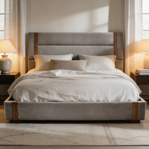 Cama Con Base Varek - Walnut