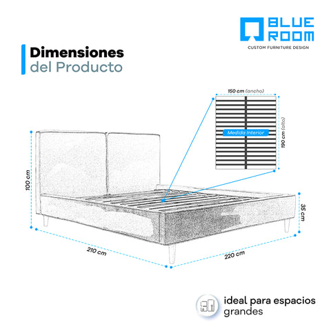 Cama con Base KS Cannes - Centauri Gris