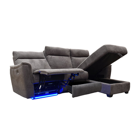 Sala Esquinera Capri Chaise Derecho - Tela Gris
