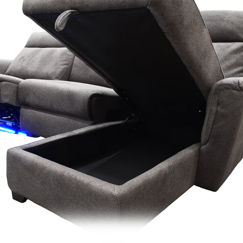 Sala Esquinera Capri Chaise Derecho - Tela Gris