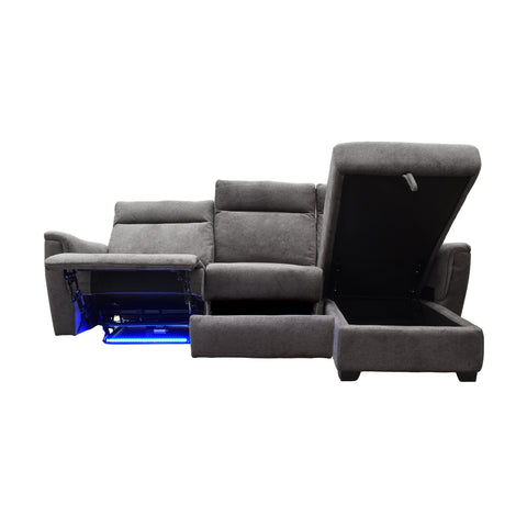 Sala Esquinera Capri Chaise Derecho - Tela Gris