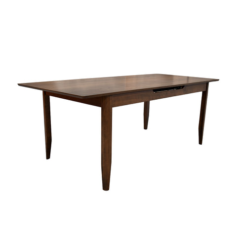 Comedor Elegante Carson con Mesa rectangular auto-extendible - 8 Personas - Sillas Tela Gris - Chapa de Nogal