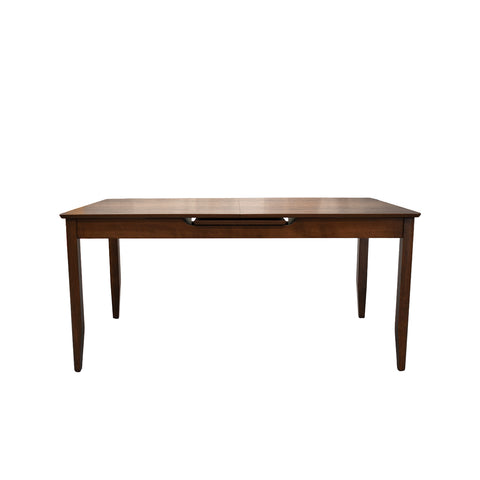 Comedor Elegante Carson con Mesa rectangular auto-extendible- 6 Personas - 4 Sillas Tela Beige , 2 Sillas Tela Gris - Chapa de Nogal