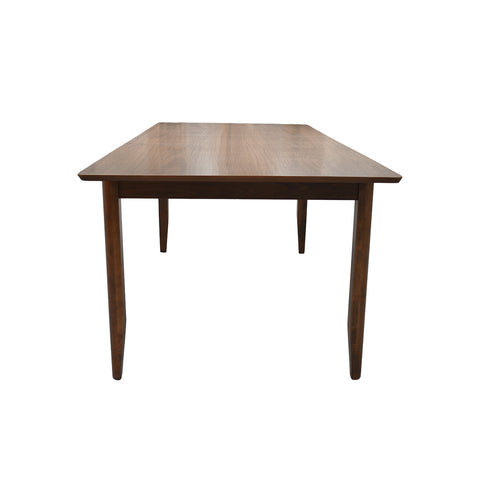 Comedor Elegante Carson con Mesa rectangular auto-extendible - 6 Personas - Sillas Tela Gris- Chapa Nogal